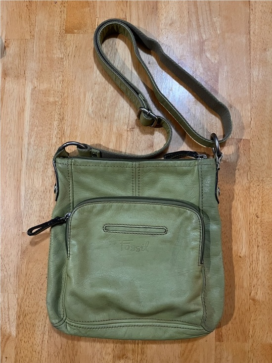 Fossil Handbags - Fossil Green Leather Crossbody